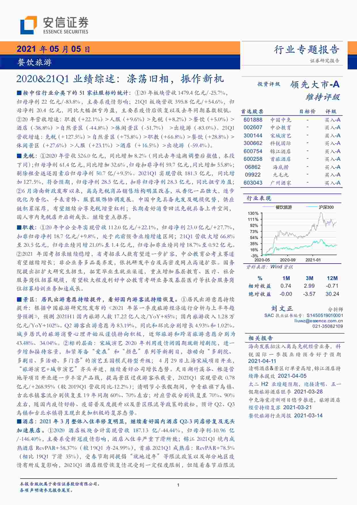 2021(33ҳ)ҵרⱨ棺2020&21Q1ҵӵ࣬»PDF1ҳͼƬ