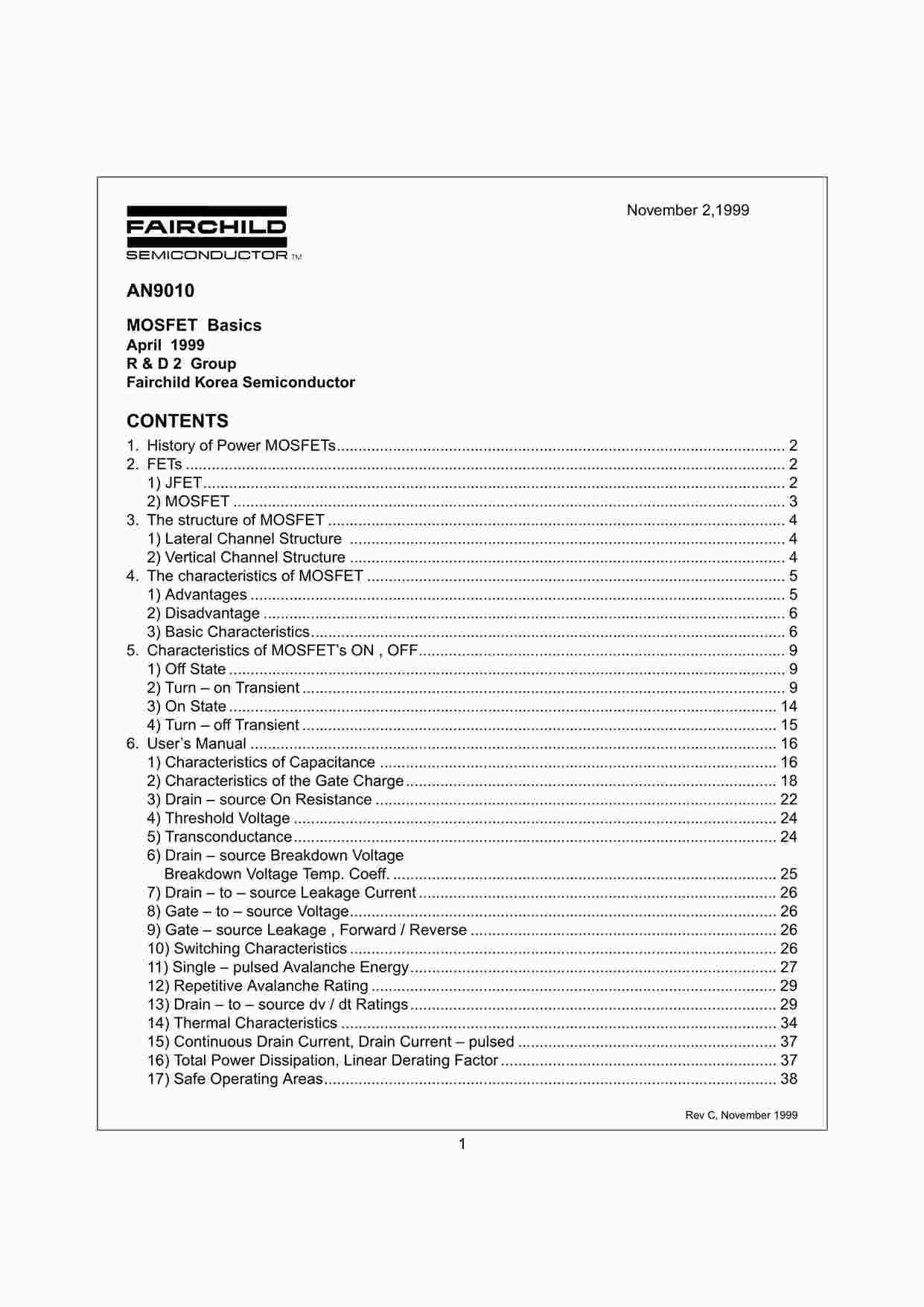 fairchildMOSFET˵PDF1ҳͼƬ